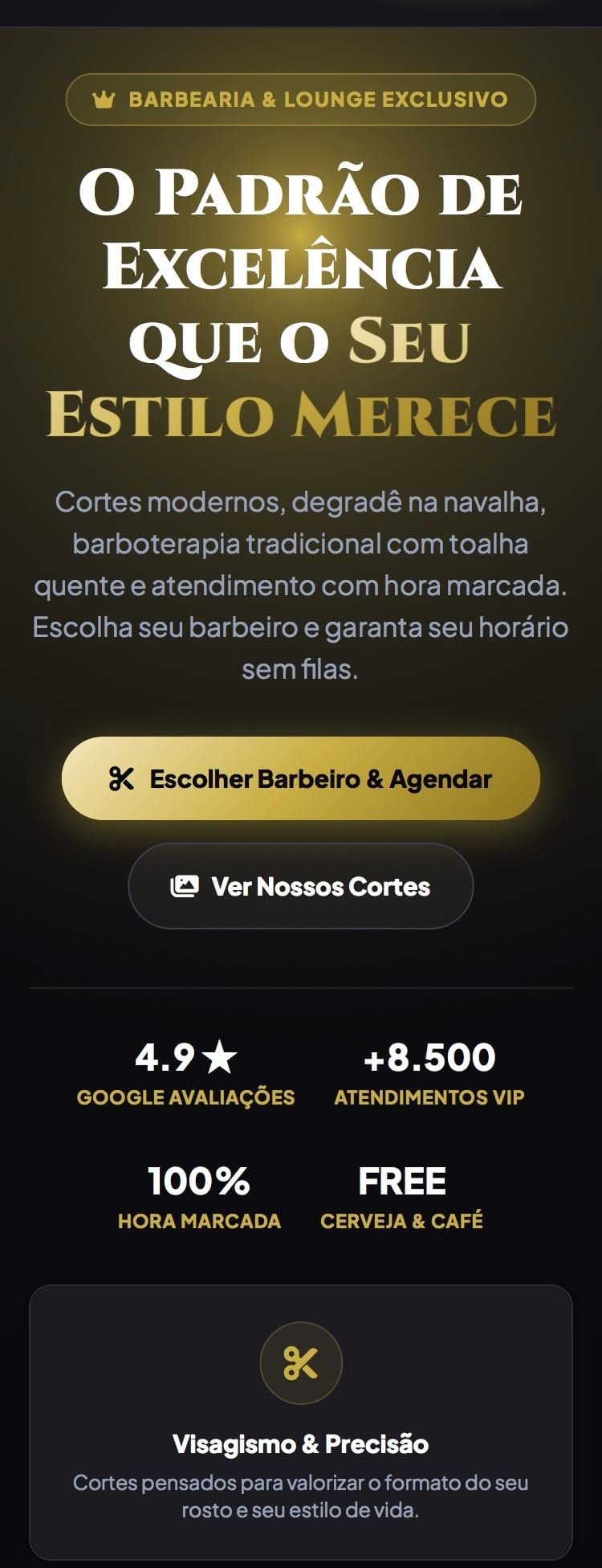 Print do modelo VIP Barber Club ao vivo